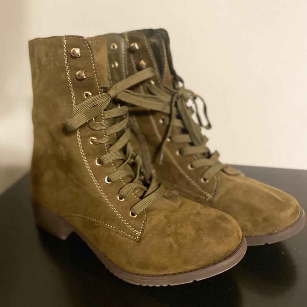 BAMBOO Vegan Suede Combat Boots